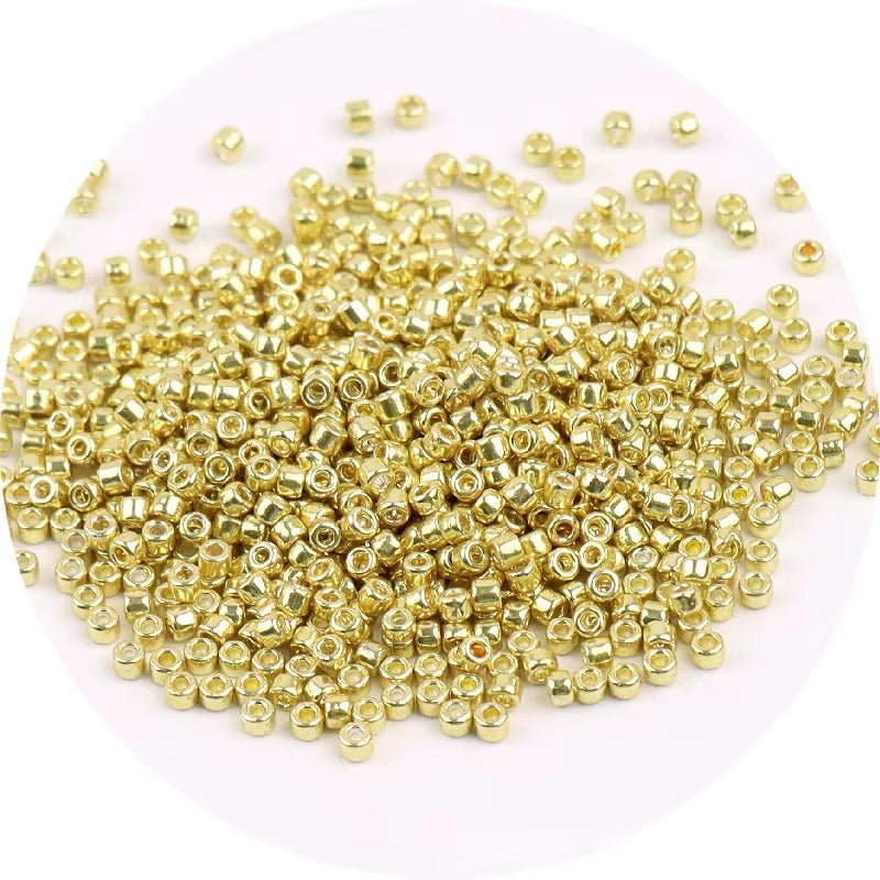720PCS 2 mm Metallic Glass Seed Beads – DIY Jewelry Making Beads for Bracelets & Necklaces
