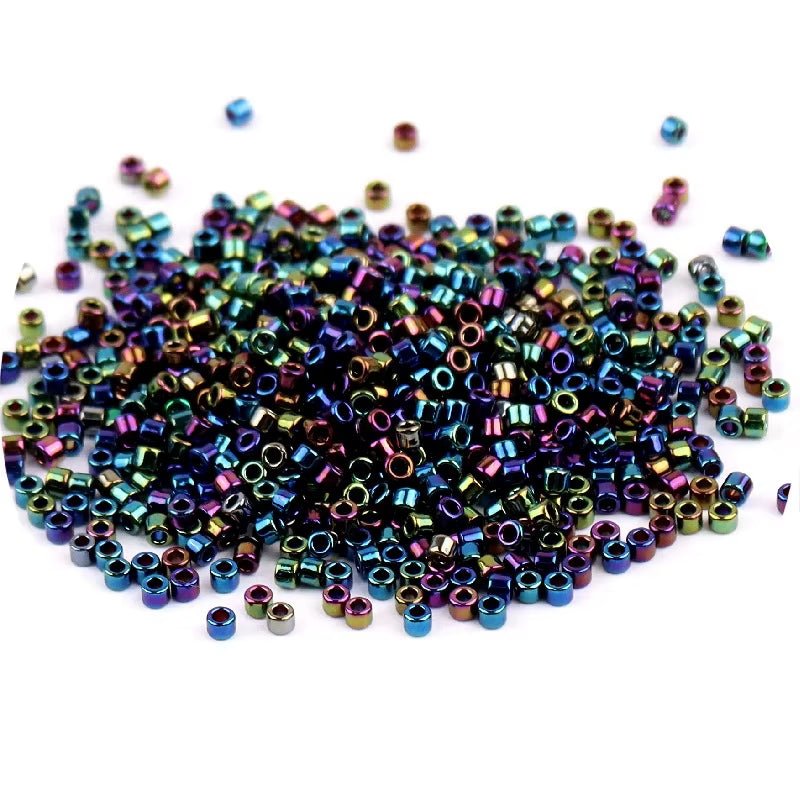 720PCS 2 mm Metallic Glass Seed Beads – DIY Jewelry Making Beads for Bracelets & Necklaces
