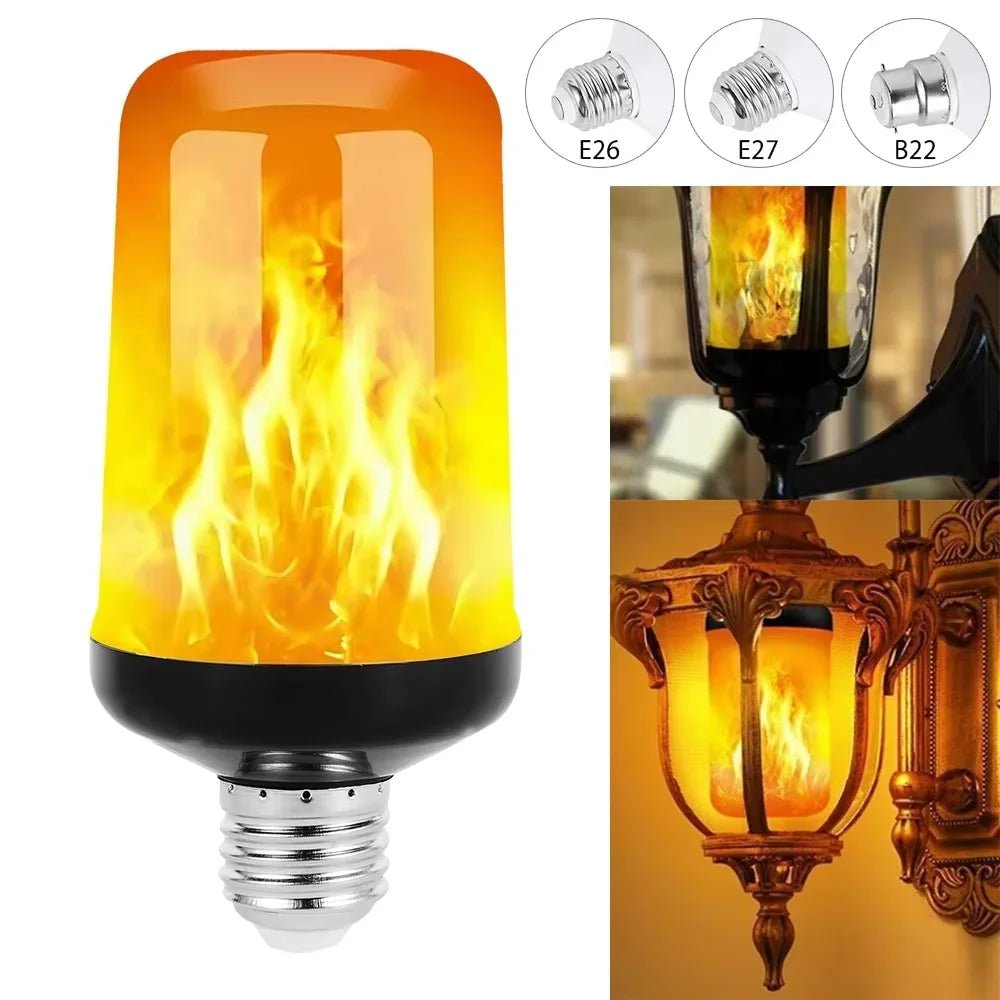 B22/E27 LED Flame Effect Bulb – 4 Modes Flickering Fire Simulation Light - VarietyVibe Shop