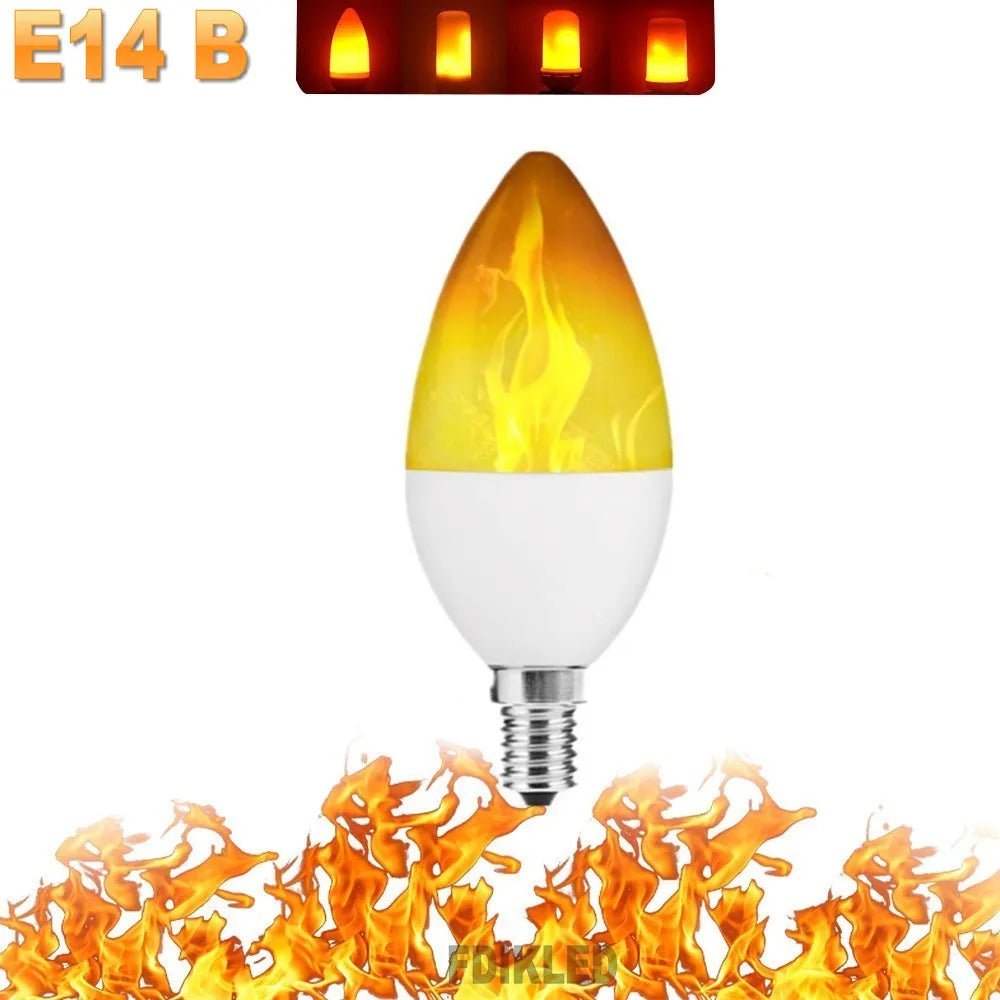 B22/E27 LED Flame Effect Bulb – 4 Modes Flickering Fire Simulation Light - VarietyVibe Shop