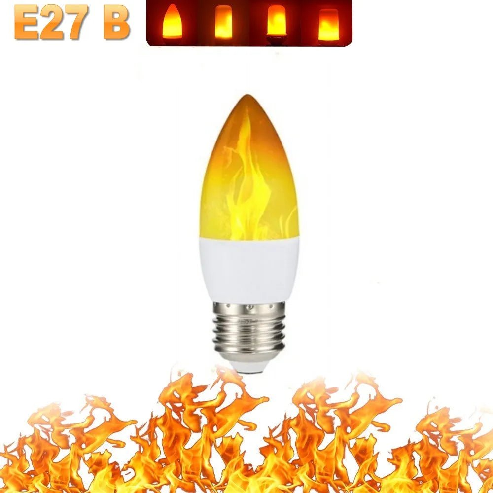 B22/E27 LED Flame Effect Bulb – 4 Modes Flickering Fire Simulation Light - VarietyVibe Shop