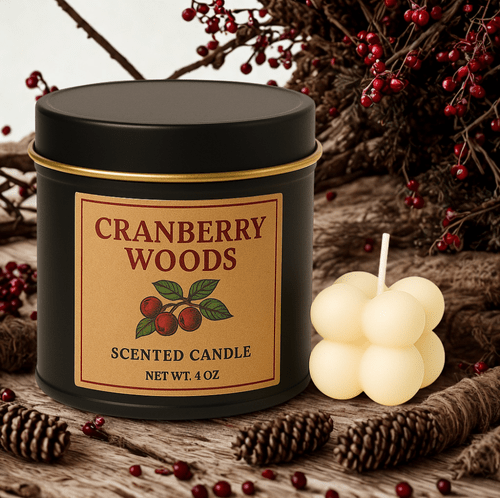 Cranberry Woods Scented Candle – Hand - Poured Soy Candle with Cranberry, Pine & Cedar | Cozy Autumn & Winter Candle Gift - VarietyVibe Shop