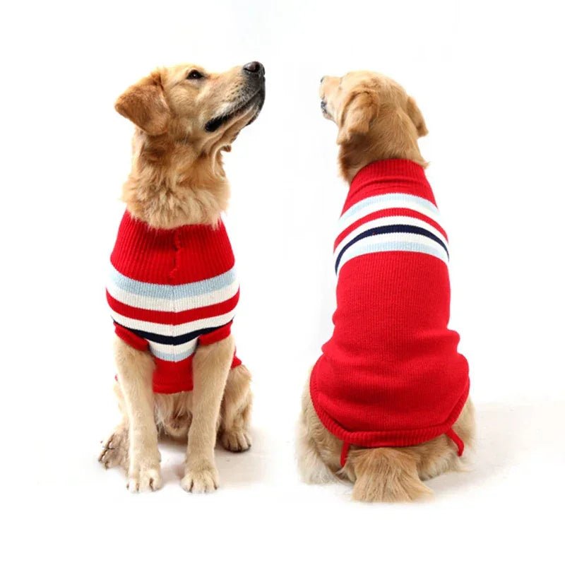 Festive Striped Dog Sweater – Medium & Large - VarietyVibe Shop