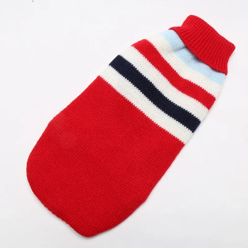 Festive Striped Dog Sweater – Medium & Large - VarietyVibe Shop