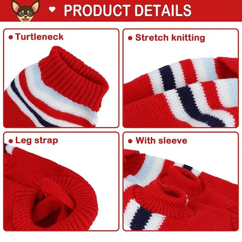 Festive Striped Dog Sweater – Medium & Large - VarietyVibe Shop