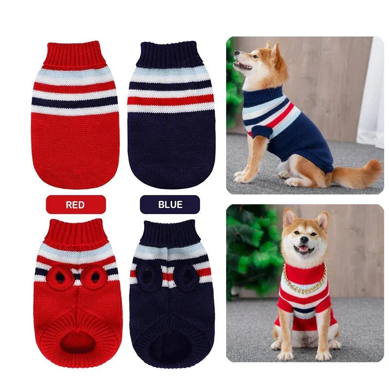 Festive Striped Dog Sweater – Medium & Large - VarietyVibe Shop