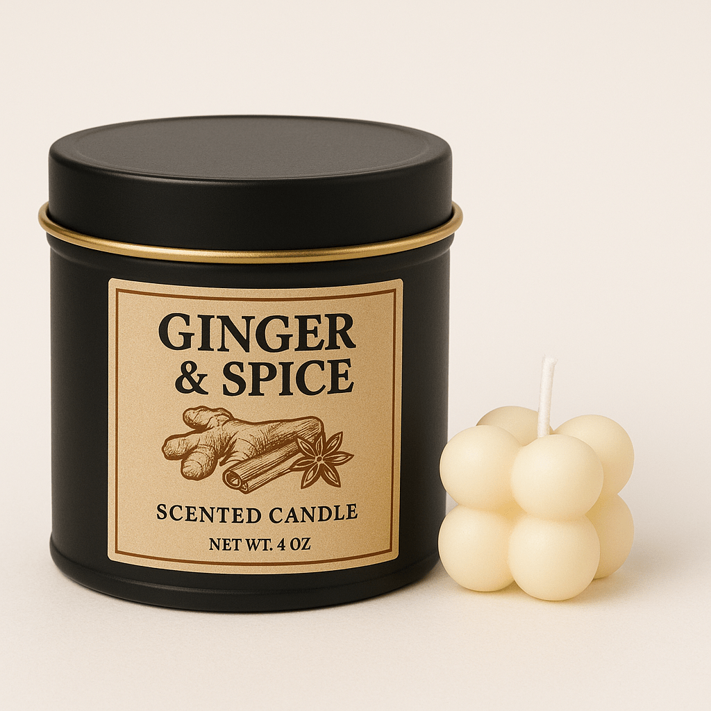 Ginger & Spice Scented Candle – Warm Ginger Root, Cinnamon & Star Anise Blend | Cozy Autumn Candle, Handmade Home Fragrance Gift - VarietyVibe Shop