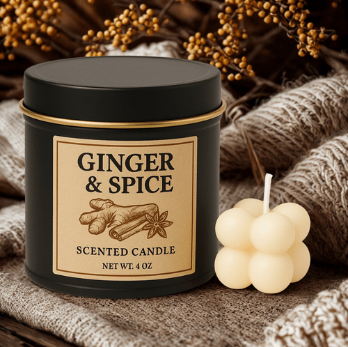 Ginger & Spice Scented Candle – Warm Ginger Root, Cinnamon & Star Anise Blend | Cozy Autumn Candle, Handmade Home Fragrance Gift - VarietyVibe Shop