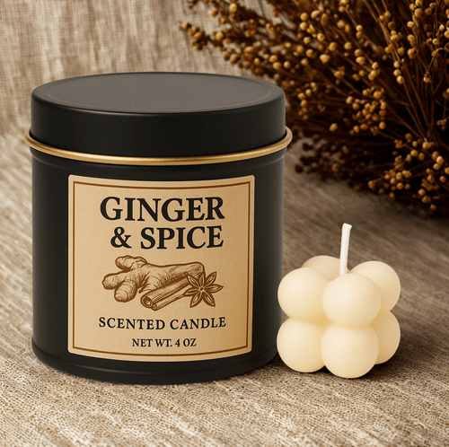 Ginger & Spice Scented Candle – Warm Ginger Root, Cinnamon & Star Anise Blend | Cozy Autumn Candle, Handmade Home Fragrance Gift - VarietyVibe Shop