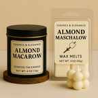 Hand - Poured Soy Candle – Almond Macaron Bakery Scent - FREE Mini Bubble Candle - VarietyVibe Shop