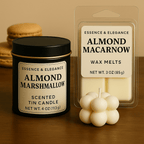 Hand - Poured Soy Candle – Almond Macaron Bakery Scent - FREE Mini Bubble Candle - VarietyVibe Shop