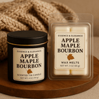 Hand - Poured Soy Candle – Apple Maple Bourbon Bakery Scent - FREE Mini Bubble Candle - VarietyVibe Shop