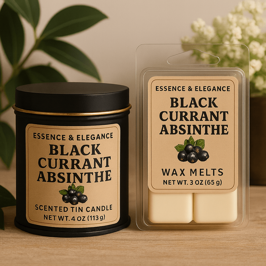Hand - Poured Soy Candle – Black Currant Absinthe Berry Scent - FREE Mini Bubble Candle - VarietyVibe Shop