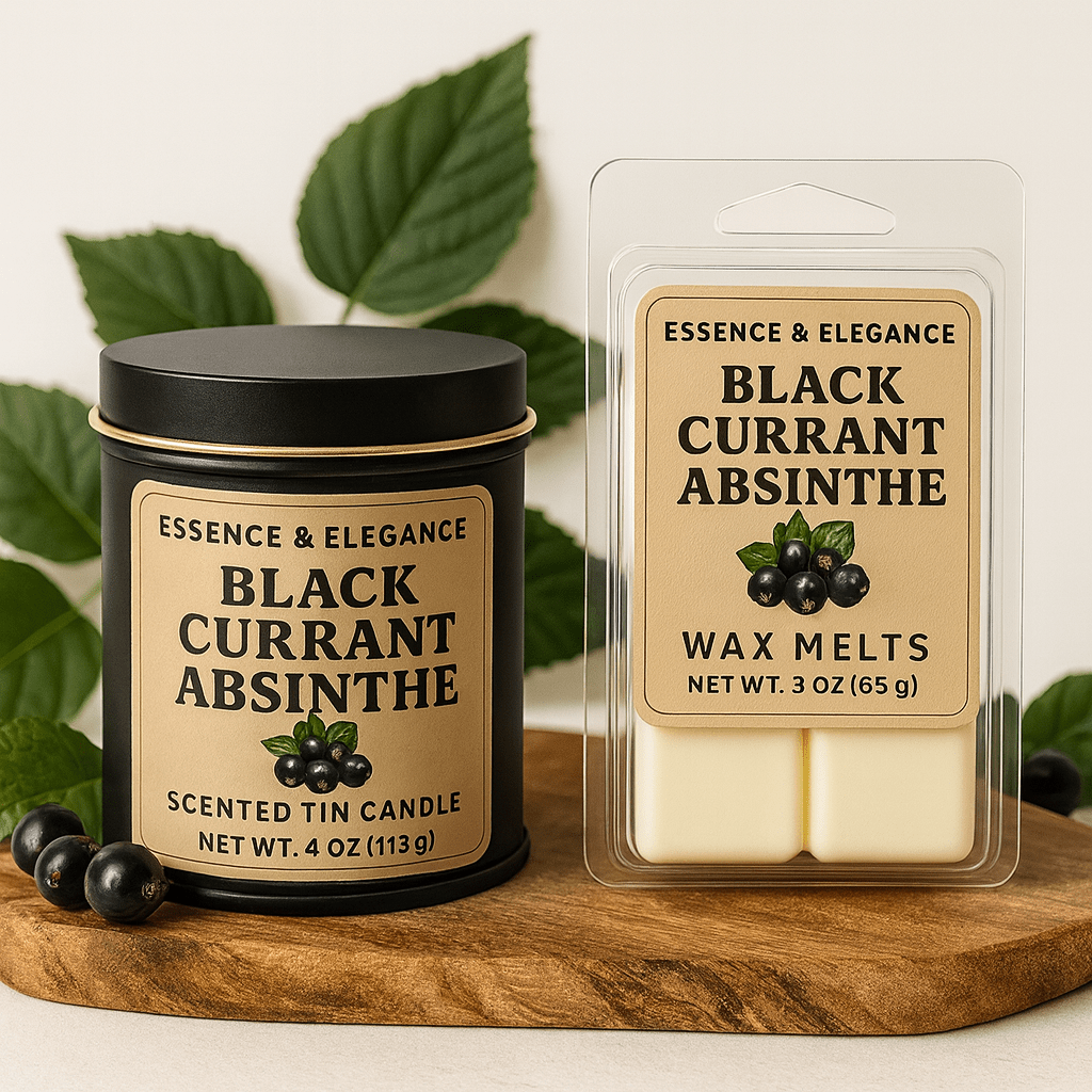 Hand - Poured Soy Candle – Black Currant Absinthe Berry Scent - FREE Mini Bubble Candle - VarietyVibe Shop