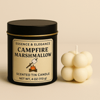 Hand - Poured Soy Candle – Campfire Marshmallow Sweet Scent - FREE Mini Bubble Candle - VarietyVibe Shop