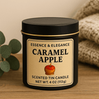 Hand - Poured Soy Candle – Caramel Apple Bakery Scent - FREE Mini Bubble Candle - VarietyVibe Shop