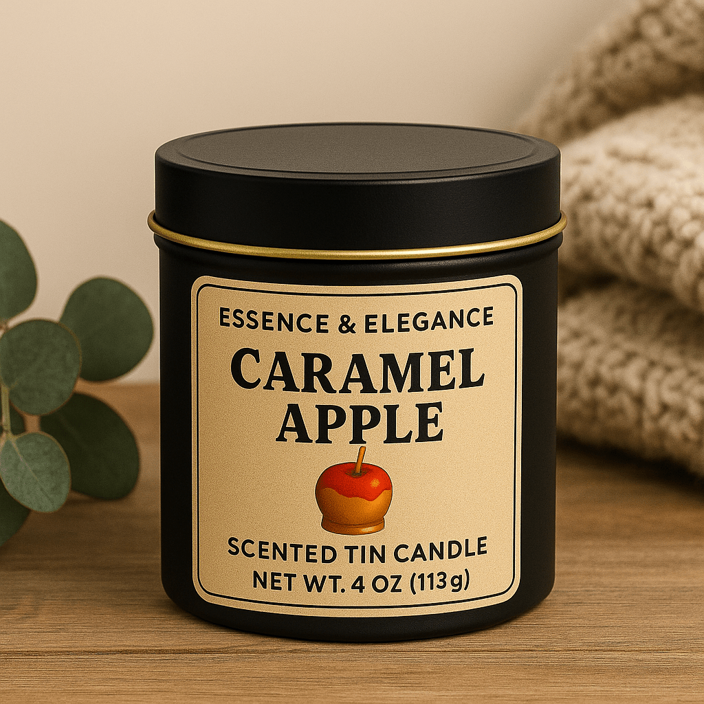 Hand - Poured Soy Candle – Caramel Apple Bakery Scent - FREE Mini Bubble Candle - VarietyVibe Shop