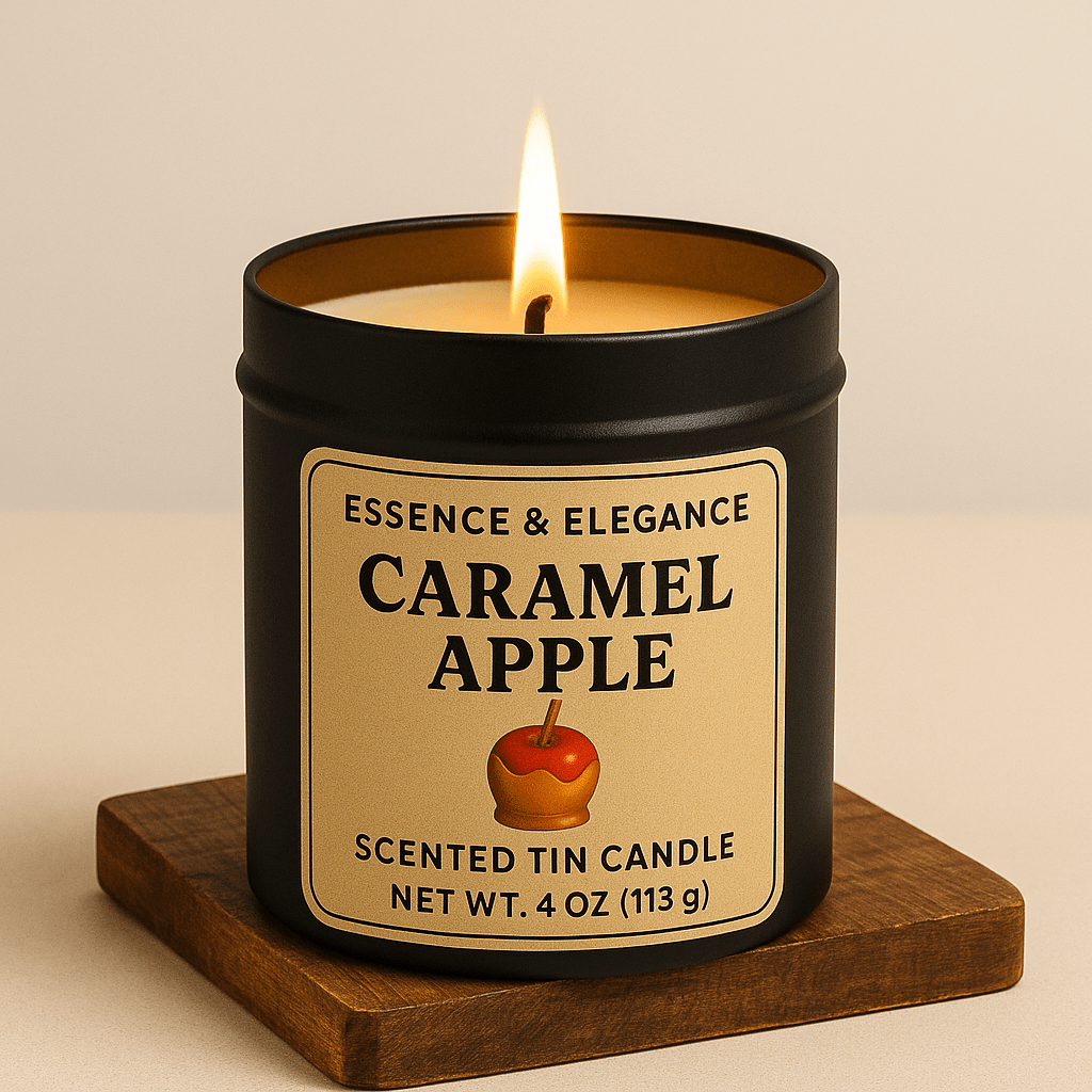 Hand - Poured Soy Candle – Caramel Apple Bakery Scent - FREE Mini Bubble Candle - VarietyVibe Shop