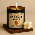 Hand - Poured Soy Candle – Caramel Apple Bakery Scent - FREE Mini Bubble Candle - VarietyVibe Shop