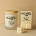 Hand - Poured Soy Candle – Chamomile Tea Calming Herbal Scent - FREE Mini Bubble Candle - VarietyVibe Shop