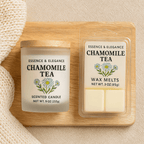 Hand - Poured Soy Candle – Chamomile Tea Calming Herbal Scent - FREE Mini Bubble Candle - VarietyVibe Shop