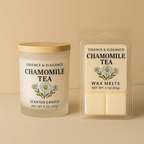 Hand - Poured Soy Candle – Chamomile Tea Calming Herbal Scent - FREE Mini Bubble Candle - VarietyVibe Shop