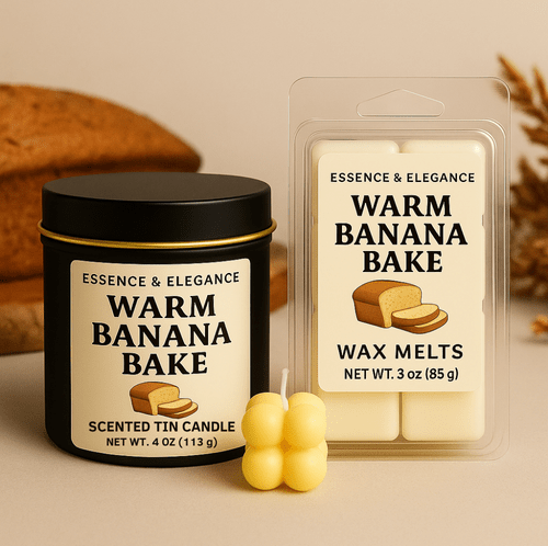 Hand - Poured Soy Candle – Warm Banana Bake Fall Scent - FREE Mini Bubble Candle - VarietyVibe Shop