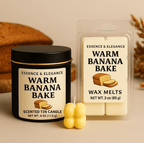 Hand - Poured Soy Candle – Warm Banana Bake Fall Scent - FREE Mini Bubble Candle - VarietyVibe Shop