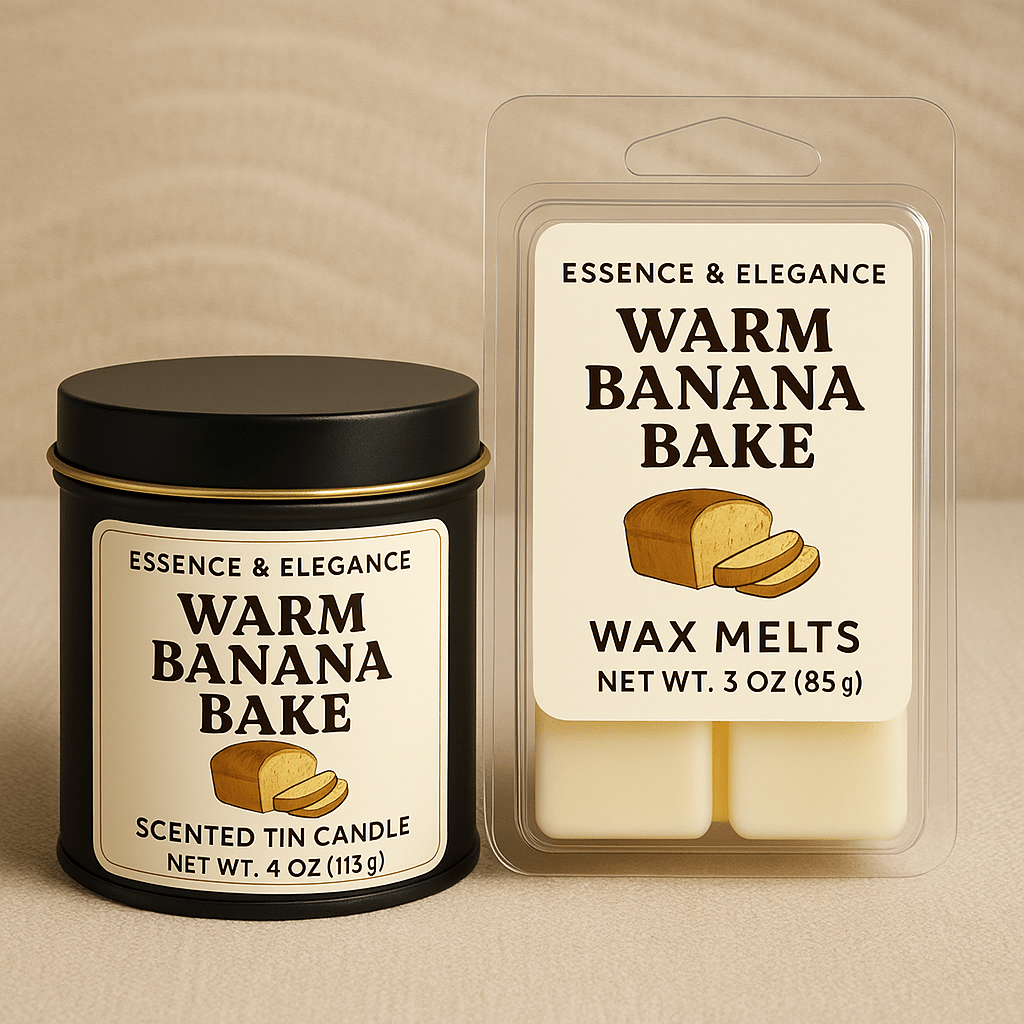 Hand - Poured Soy Candle – Warm Banana Bake Fall Scent - FREE Mini Bubble Candle - VarietyVibe Shop