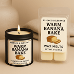 Hand - Poured Soy Candle – Warm Banana Bake Fall Scent - FREE Mini Bubble Candle - VarietyVibe Shop