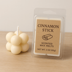 Hand - Poured Soy Wax Melt – Cinnamon Stick Bakery Scent - FREE Mini Bubble Candle - VarietyVibe Shop