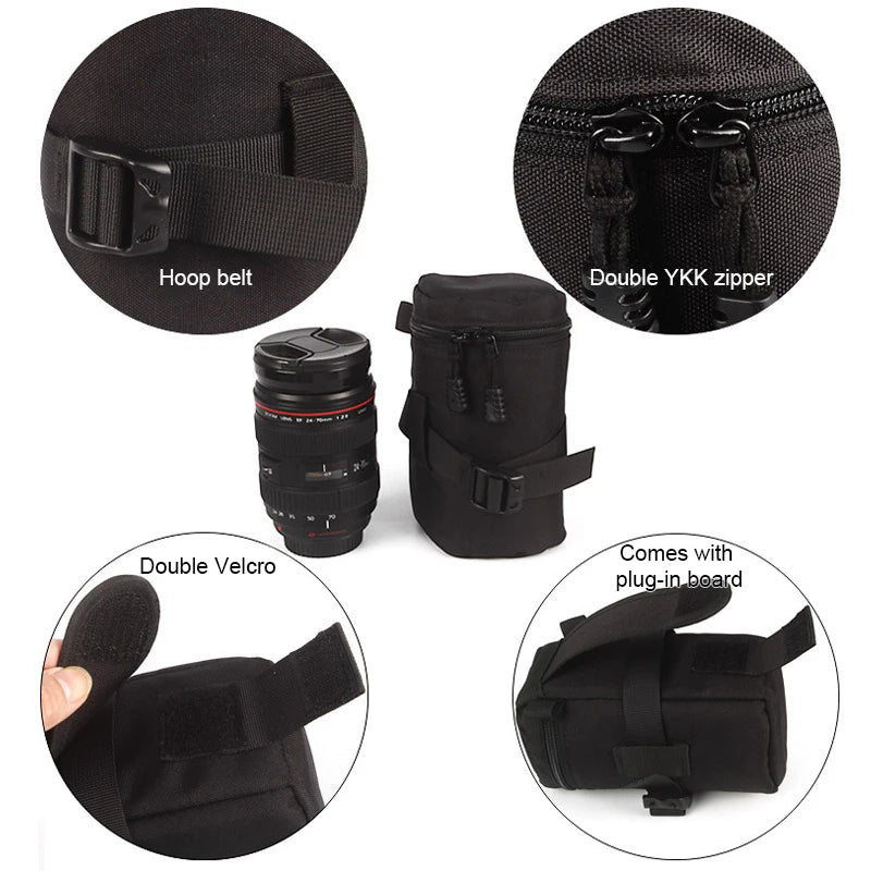 Luxury Coated Canvas Camera Lens Bag – Protective Insert for DSLR/Compact Systems