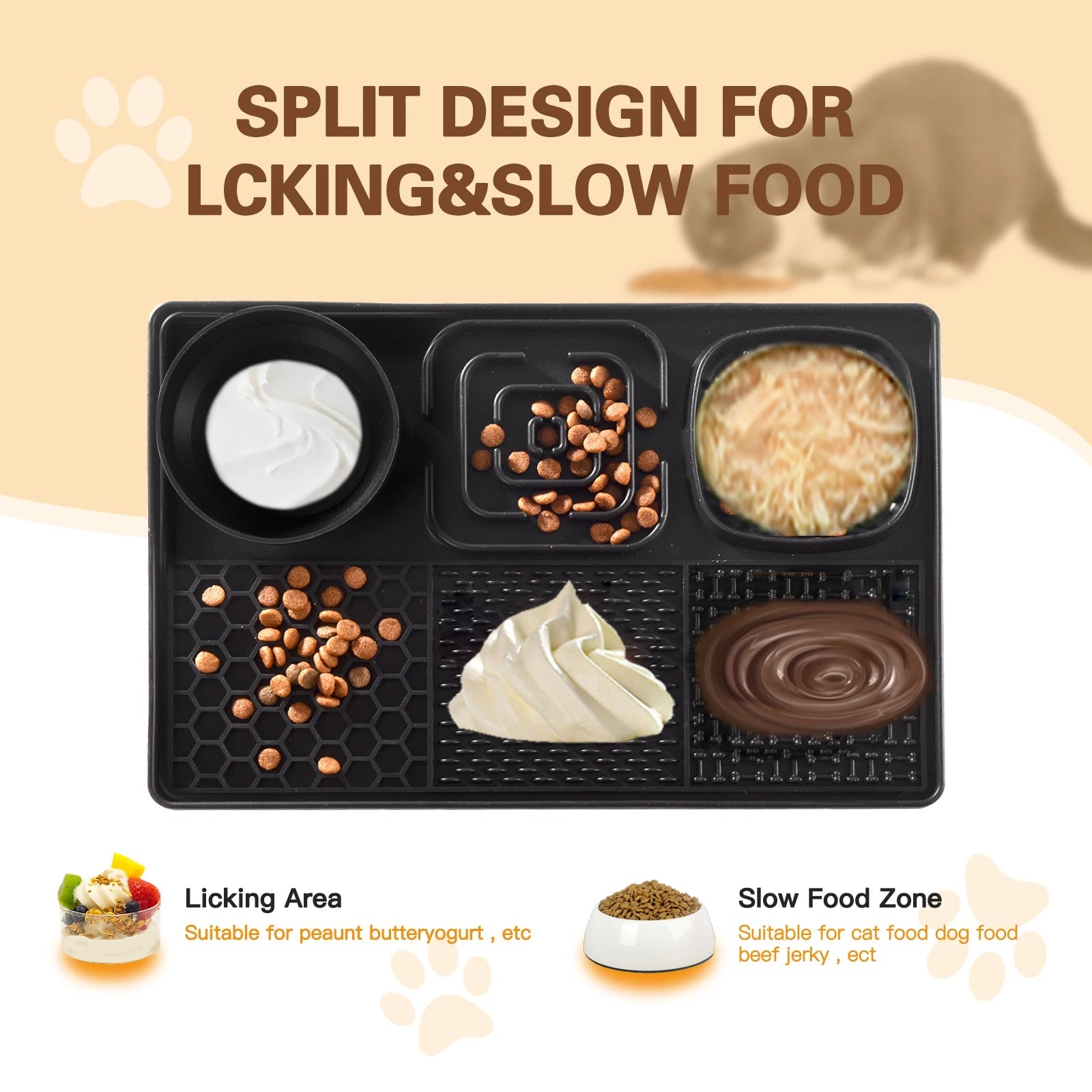 Silicone Dog Licking Pad – 3 - in - 1 Slow Feeder Mat with Suction Cups, BPA - Free - VarietyVibe Shop