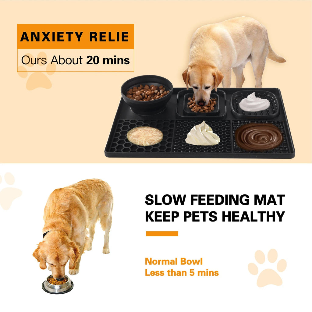Silicone Dog Licking Pad – 3 - in - 1 Slow Feeder Mat with Suction Cups, BPA - Free - VarietyVibe Shop
