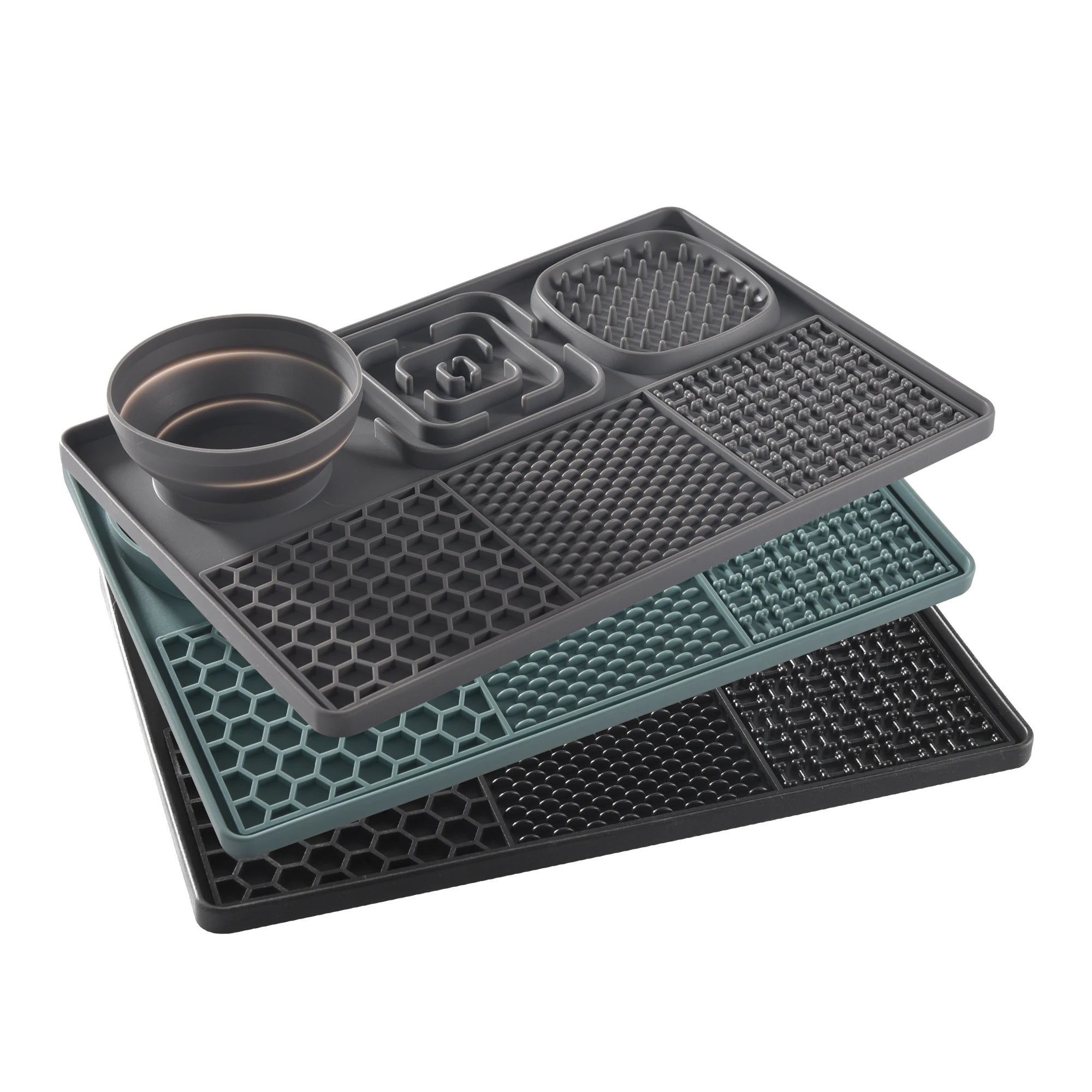 Silicone Dog Licking Pad – 3 - in - 1 Slow Feeder Mat with Suction Cups, BPA - Free - VarietyVibe Shop