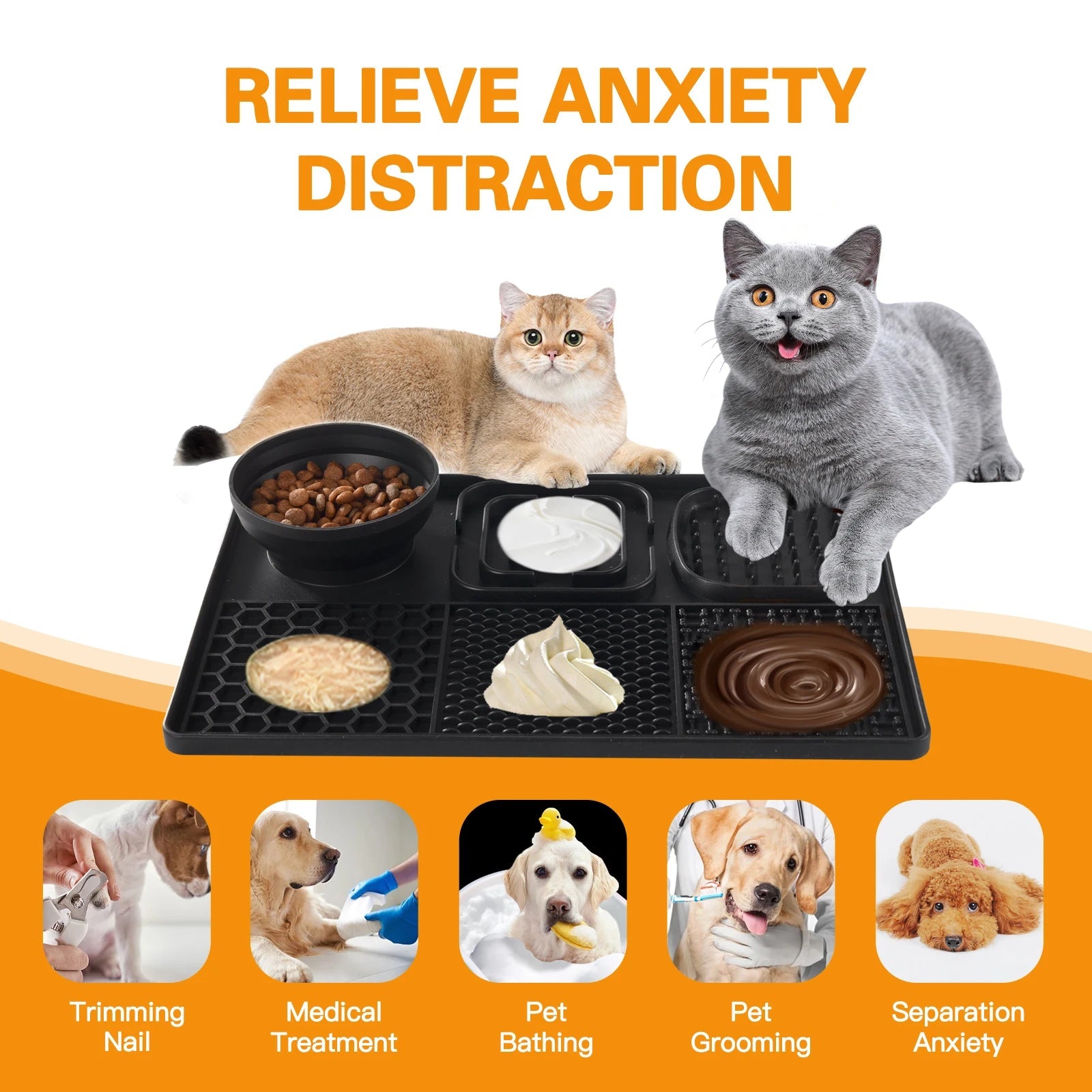 Silicone Dog Licking Pad – 3 - in - 1 Slow Feeder Mat with Suction Cups, BPA - Free - VarietyVibe Shop