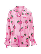 Women’s 2-Piece Lounge Pajama Set – Long Sleeve Top & Shorts Sleepwear S–XL